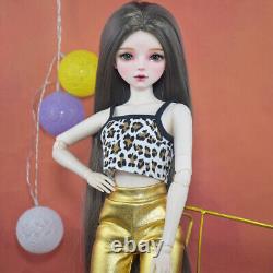 1/3 BJD Doll Fashion Girl Doll with Vest Pants Shoes Wigs Makeup Full Set Toy