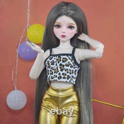 1/3 BJD Doll Fashion Girl Doll with Vest Pants Shoes Wigs Makeup Full Set Toy