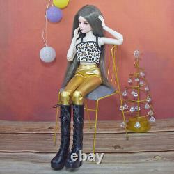 1/3 BJD Doll Fashion Girl Doll with Vest Pants Shoes Wigs Makeup Full Set Toy