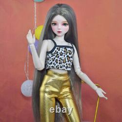 1/3 BJD Doll Fashion Girl Doll with Vest Pants Shoes Wigs Makeup Full Set Toy