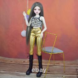 1/3 BJD Doll Fashion Girl Doll with Vest Pants Shoes Wigs Makeup Full Set Toy