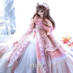 1/3 BJD Doll Female Body with Upgrade Face Makeup Dress Shoes Full Set Kids Toy