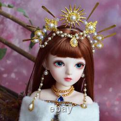 1/3 BJD Doll Female Body with Upgrade Makeup Wigs Eyes Dress Shoes Full Set Toy
