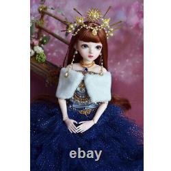 1/3 BJD Doll Female Body with Upgrade Makeup Wigs Eyes Dress Shoes Full Set Toy
