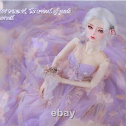 1/3 BJD Doll Female Resin Ball Joint Eyes Face Makeup Hair Outfits Toy FULL SET