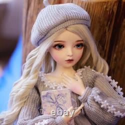 1/3 BJD Doll Full SET Girl Female Ball Jointed Body Face Makeup Eyes Outfits Toy