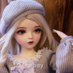 1/3 BJD Doll Full SET Girl Female Ball Jointed Body Face Makeup Eyes Outfits Toy