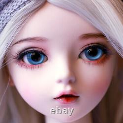 1/3 BJD Doll Full SET Girl Female Ball Jointed Body Face Makeup Eyes Outfits Toy