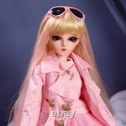 1/3 BJD Doll Full Set Fashion 24in Girl Doll Toy with Clothes Shoe Moveable Eyes