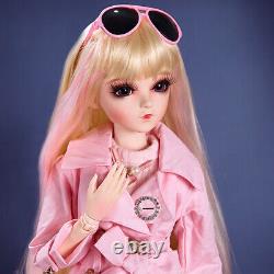 1/3 BJD Doll Full Set Fashion 24in Girl Doll Toy with Clothes Shoe Moveable Eyes