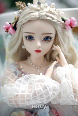 1/3 BJD Doll Girl Changeable Eyes + Free Face Makeup + Dress Full Set Gift Toy