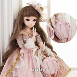1/3 BJD Doll Girl Doll With Face Makeup Outfit Wigs Shoes Full Set Kids Gift Toy
