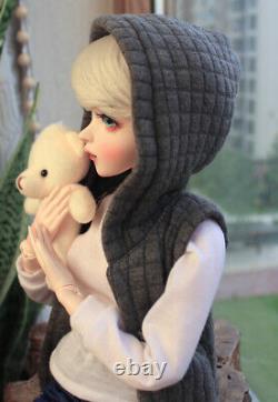 1/3 BJD Doll Girl Doll with Blue Eyes Short Wigs Fashion Clothes Full Set Toy