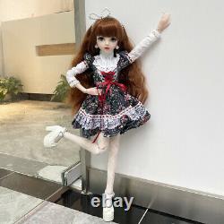 1/3 BJD Doll Girl Dolls with Dress Socks Shoes Wigs Eyes Full Set Toy Lifelike