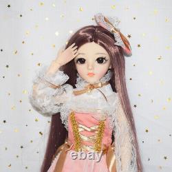 1/3 BJD Doll Large 60cm Ball Jointed Toy DIY Gift Pretty Dress Clothes Full Set