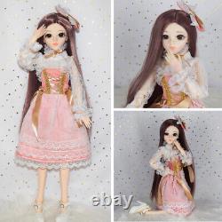 1/3 BJD Doll Large 60cm Ball Jointed Toy DIY Gift Pretty Dress Clothes Full Set