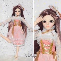 1/3 BJD Doll Large 60cm Ball Jointed Toy DIY Gift Pretty Dress Clothes Full Set