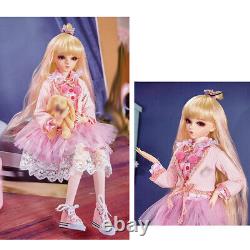 1/3 BJD Doll Moveable Joints Girl Body with Wigs Dress Shoes Makeup Full Set Toy