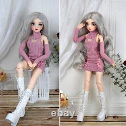 1/3 BJD Doll Pretty 24 Girl Doll + Fashion Outfit Upgrade Makeup Full Set Toy