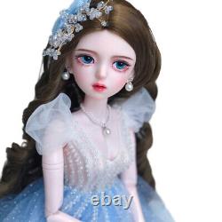1/3 BJD Doll Pretty 24 inch Height Girl Doll Princess Dress Outfits Full Set Toy