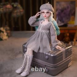 1/3 BJD Doll Pretty Girl Doll + Outfits Hat Shoes Wigs Makeup Full Set Kids Toy