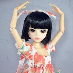 1/3 BJD Doll Toy 18 Joints Girl Body + Dress Short Wigs Full Set Finished Gift