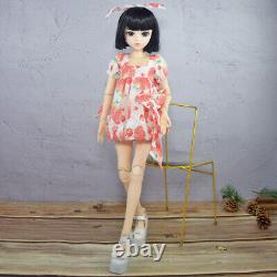 1/3 BJD Doll Toy 18 Joints Girl Body + Dress Short Wigs Full Set Finished Gift