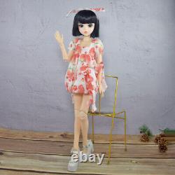 1/3 BJD Doll Toy 18 Joints Girl Body + Dress Short Wigs Full Set Finished Gift