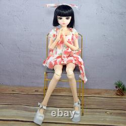 1/3 BJD Doll Toy 18 Joints Girl Body + Dress Short Wigs Full Set Finished Gift