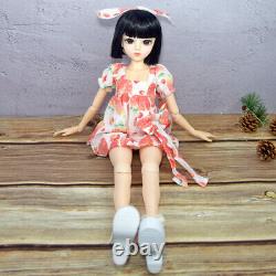 1/3 BJD Doll Toy 18 Joints Girl Body + Dress Short Wigs Full Set Finished Gift