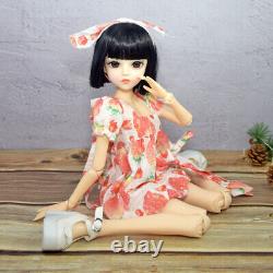 1/3 BJD Doll Toy 18 Joints Girl Body + Dress Short Wigs Full Set Finished Gift