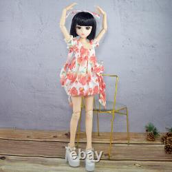 1/3 BJD Doll Toy 18 Joints Girl Body + Dress Short Wigs Full Set Finished Gift