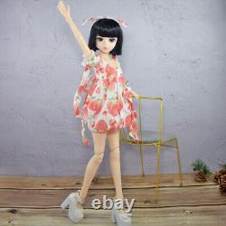 1/3 BJD Doll Toy 18 Joints Girl Body + Dress Short Wigs Full Set Finished Gift