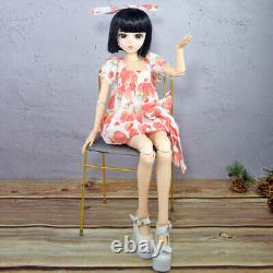 1/3 BJD Doll Toy 18 Joints Girl Body + Dress Short Wigs Full Set Finished Gift