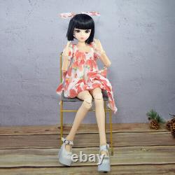 1/3 BJD Doll Toy 18 Joints Girl Body + Dress Short Wigs Full Set Finished Gift