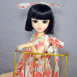 1/3 BJD Doll Toy 18 Joints Girl Body + Dress Short Wigs Full Set Finished Gift