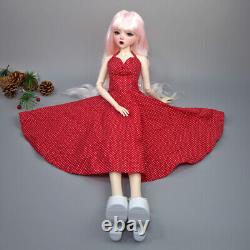 1/3 BJD Doll Toy 22 inch Height Female Joints Body with Long Dress Shoe Full Set