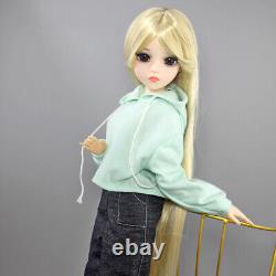 1/3 BJD Doll Toy 24 inch Girl Doll Long Blonde Wigs Clothes Pants Shoe Full Set