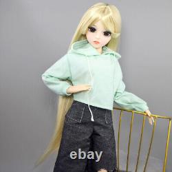 1/3 BJD Doll Toy 24 inch Girl Doll Long Blonde Wigs Clothes Pants Shoe Full Set