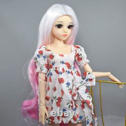 1/3 BJD Doll Toy 24 inch Girl Doll Long Gradient Wigs Dress Shoes Full Set Gift