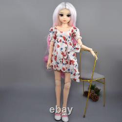 1/3 BJD Doll Toy 24 inch Girl Doll Long Gradient Wigs Dress Shoes Full Set Gift