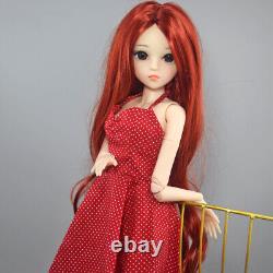 1/3 BJD Doll Toy 24 inch Girl Doll with Dress High Heels Long Wavy Wigs Full Set