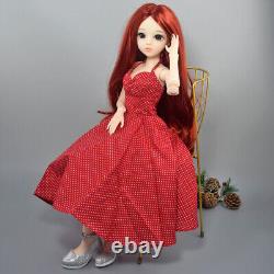 1/3 BJD Doll Toy 24 inch Girl Doll with Dress High Heels Long Wavy Wigs Full Set