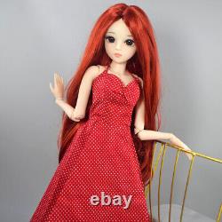 1/3 BJD Doll Toy 24 inch Girl Doll with Dress High Heels Long Wavy Wigs Full Set