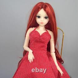 1/3 BJD Doll Toy 24 inch Girl Doll with Dress High Heels Long Wavy Wigs Full Set