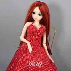 1/3 BJD Doll Toy 24 inch Girl Doll with Dress High Heels Long Wavy Wigs Full Set