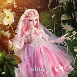 1/3 BJD Doll Toy 24 inch Girl Doll with Dress Shoes Full Set Upgrade Face Makeup