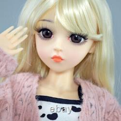 1/3 BJD Doll Toy 24 inch Girl Doll with Fashion Clothes Suit Blonde Wigs Full Set