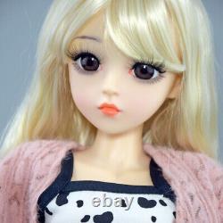 1/3 BJD Doll Toy 24 inch Girl Doll with Fashion Clothes Suit Blonde Wigs Full Set