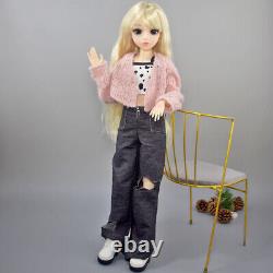 1/3 BJD Doll Toy 24 inch Girl Doll with Fashion Clothes Suit Blonde Wigs Full Set